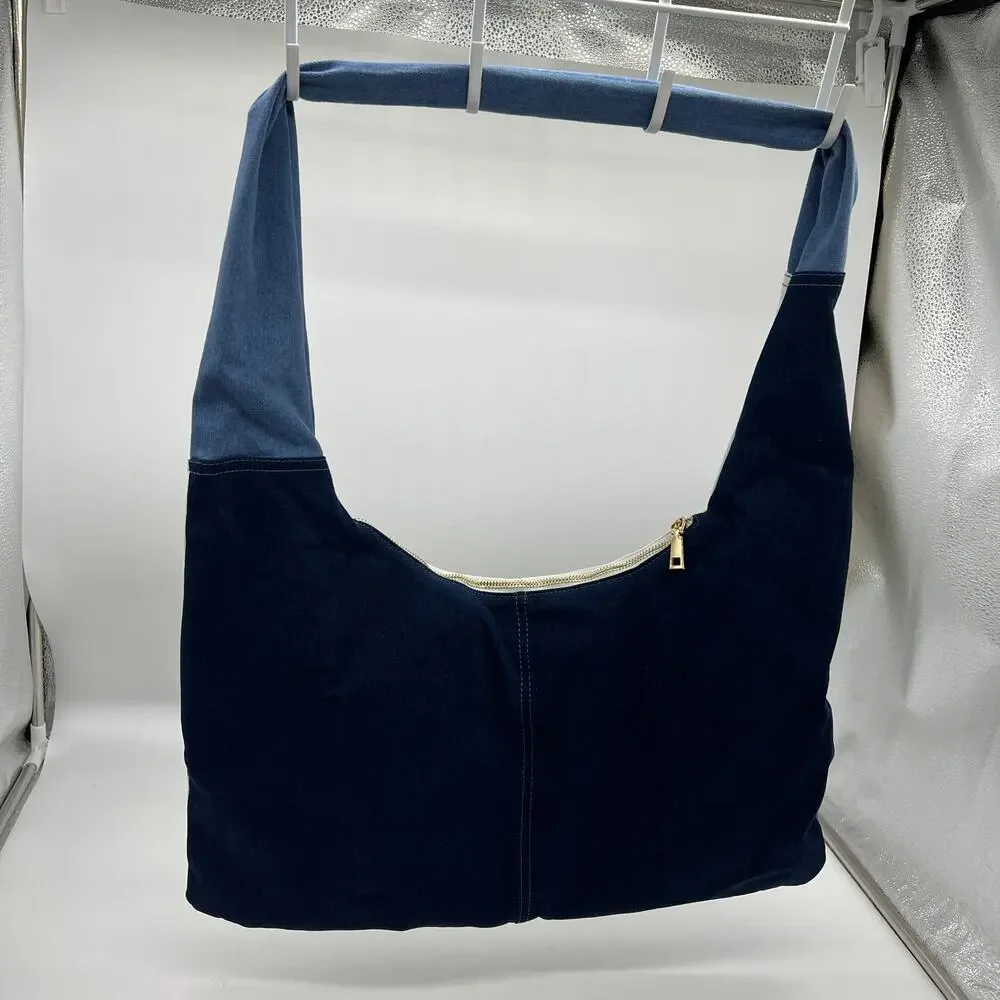 Attitudes by Renee Denim Patchwork Shoulder Bag Denim Combo